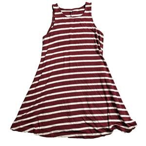 Old Navy Women’s Swing Dress T‎ Shirt Tee Striped Sleeveless Red White Size XS S